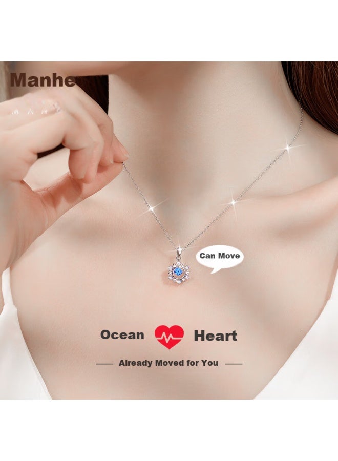 Manhe S925 Silver Necklace For Women With Pendant elry, Collarbone Chain, New Year Birthday Gift For Wife Or Girlfriend - Image 1