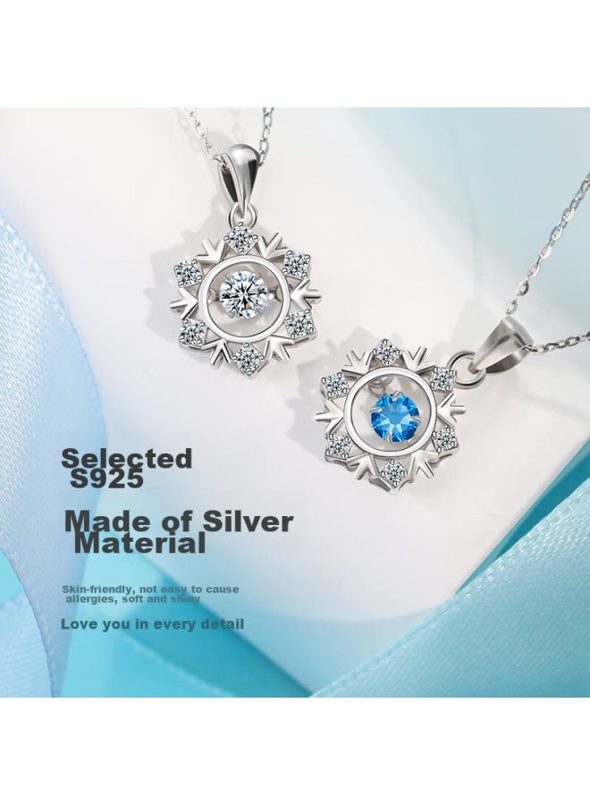 Manhe S925 Silver Necklace For Women With Pendant elry, Collarbone Chain, New Year Birthday Gift For Wife Or Girlfriend - Image 4