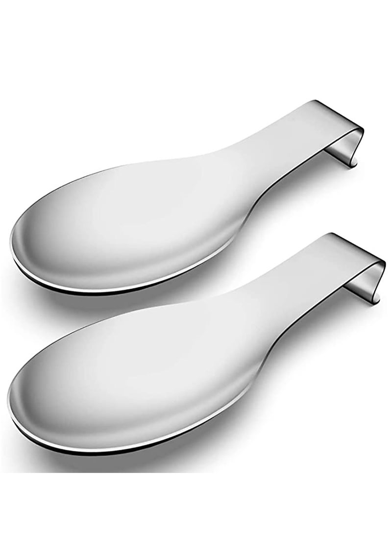 KASTWAVE Stainless Steel Spoon Rest Set of 4, Large patula Ladle Holder, Spoon Rest Holder, Dishwasher Safe  - Image 1