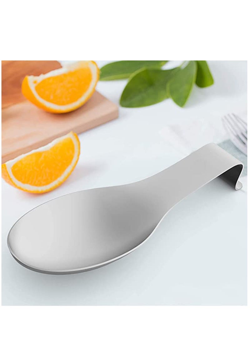 KASTWAVE Stainless Steel Spoon Rest Set of 4, Large patula Ladle Holder, Spoon Rest Holder, Dishwasher Safe  - Image 2