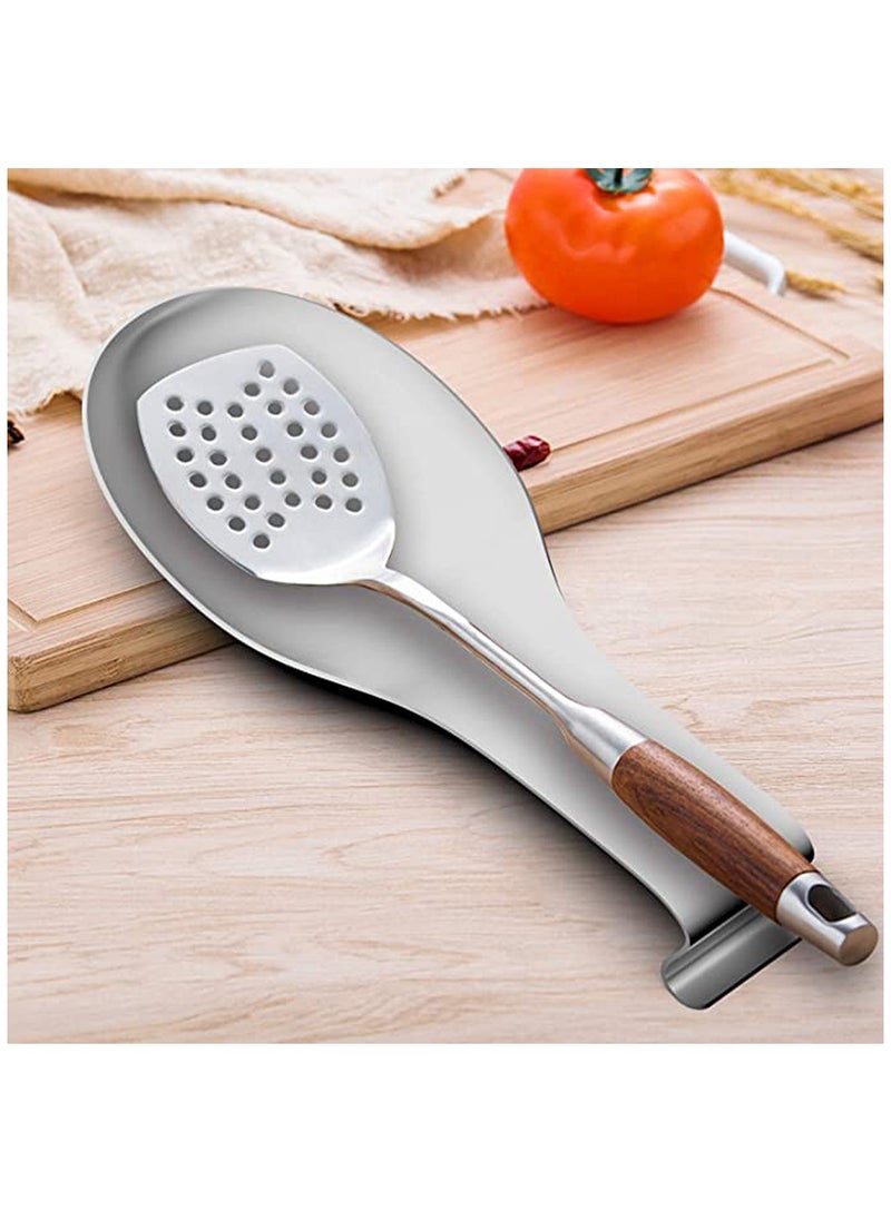 KASTWAVE Stainless Steel Spoon Rest Set of 4, Large patula Ladle Holder, Spoon Rest Holder, Dishwasher Safe  - Image 4