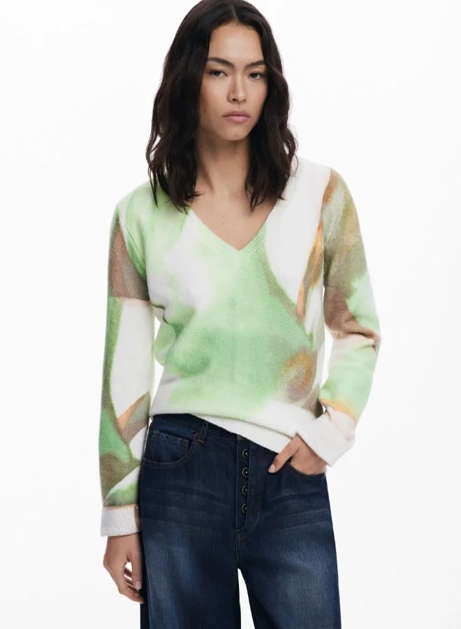 DESIGUAL Soft V-neck sweater