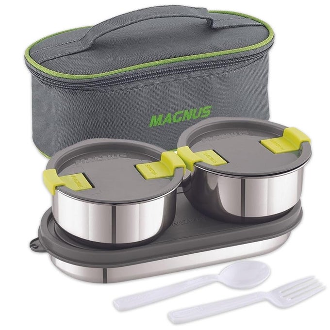 OLIVE-3 PRIME STEAM LOCK STAINLESS STEEL LUNCH BOX FOR KIDS, LUNCH BOXES FOR OFFICE MEN, WOMEN, LEAK-PROOF CONTAINERS WITH CARRY CASE, AIRTIGHT FOOD STORAGE FOR SCHOOL, PICNIC