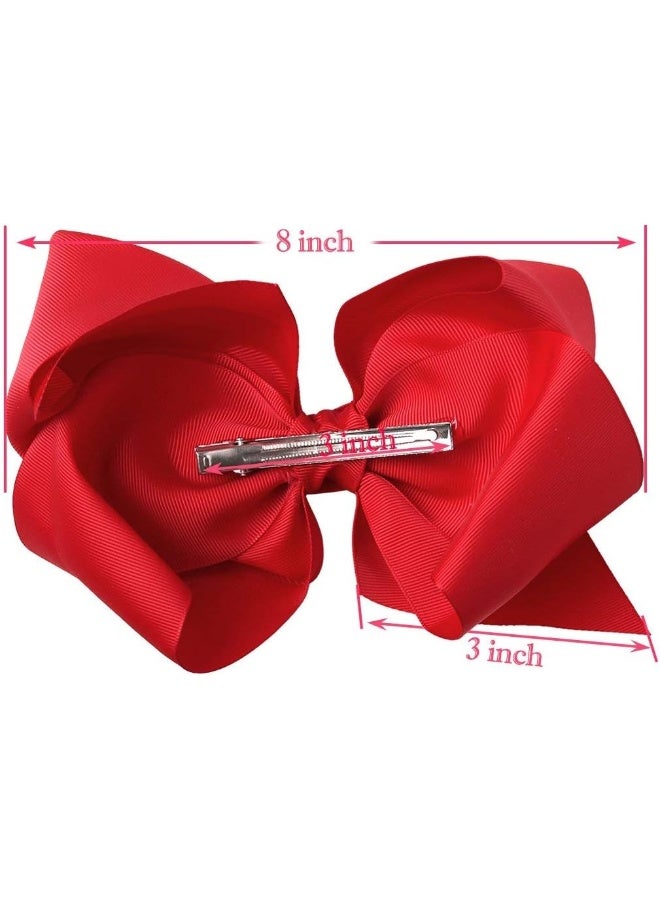 DeD 20 Pcs 8" Hair Bows Clips Boutique Grosgrain Ribbon Big Large Bows Alligator Hair Accessories For Baby Girls Teens Kids - Image 4