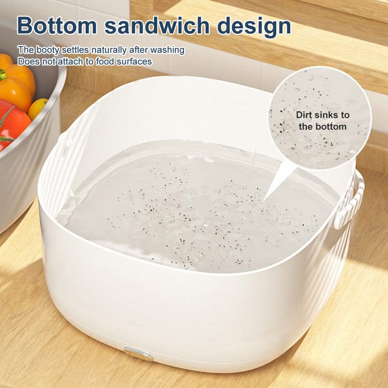 Crobat Electric Kitchen Colander Drain Basket Double Layer Strainer Drain Baskets - Image 2