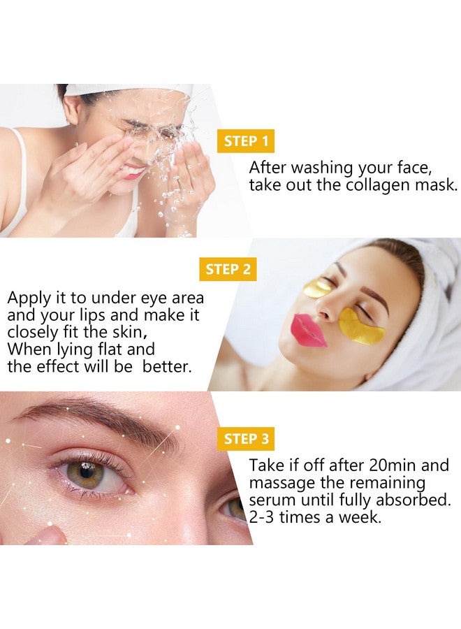 Permotary Permotary 15 Pairs Collagen Eye Mask and 15 Pcs Mositurizing Lip Mask, Under Eye Patches and Lip Pads, Crystal Patches Set for Wrinkles, Moisturizing, Reducing Fine Lines & Dark Circles - Image 5