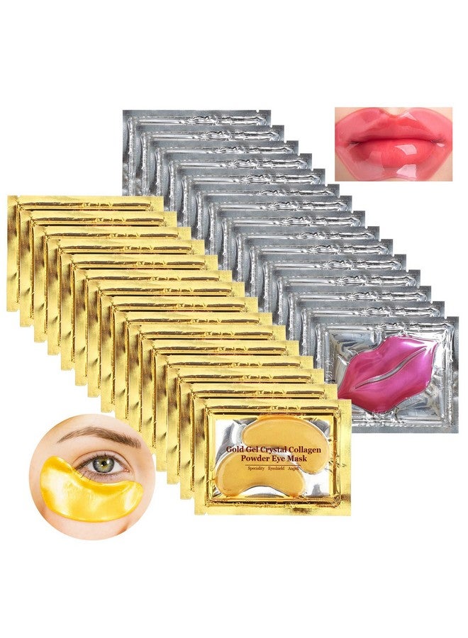 Permotary Permotary 15 Pairs Collagen Eye Mask and 15 Pcs Mositurizing Lip Mask, Under Eye Patches and Lip Pads, Crystal Patches Set for Wrinkles, Moisturizing, Reducing Fine Lines & Dark Circles - Image 1