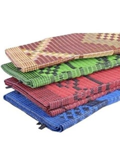 GO2CAMPS Alsaqer Hasir Mat | Travel Foldable Mat | Outdoor Picnic Mat | Arabic Haseer Mat Foldable (3x4 Mtr) Majlis Mat | Plastic Beachmat | Outdoor Camping Mat | Yoga Mat, Prayer Mat,Masjid Mat 3- Fold (Multicolour)  - Image 1