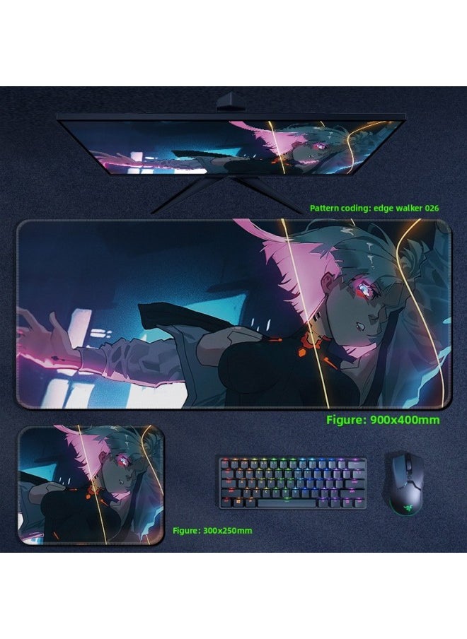 Generic - Cyberpunk Edge Walker Mouse Pad Computer Desktop Pad Lucy Edge Runner Cyberpunk 2077 Surrounding-Color:800x300x5mm-Pattern:Edge Walker 026 - Image 1