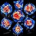ARUOHHA DND Resin Dice Gazes Eye Dice Silver Blue Liquid Core Flaming RPG Sharp Edged Dice Set with Gift Box Polyhedral D and D Dice Set Compatible with Dungeons Dragons Role Playing Game D20 D6 - Image 4
