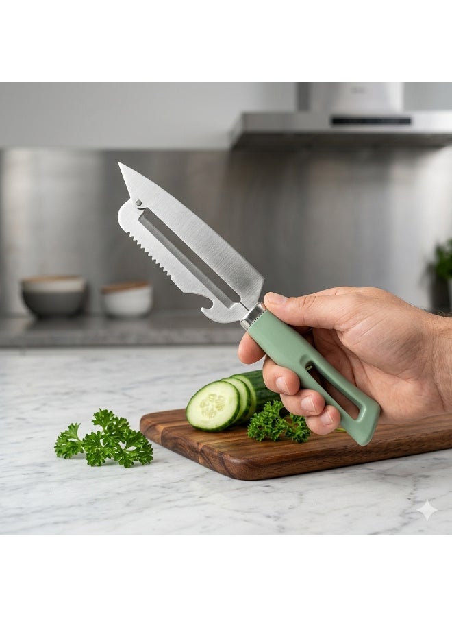 Hope Vegetable Peeler Knife, Brown Vegetable Opener for Peeling Potatoes, Slicing Fruits and Vegetables, Cleaning Fish and Removing Damaged or Unwanted Parts for Everyday Kitchen Preparation - Image 1