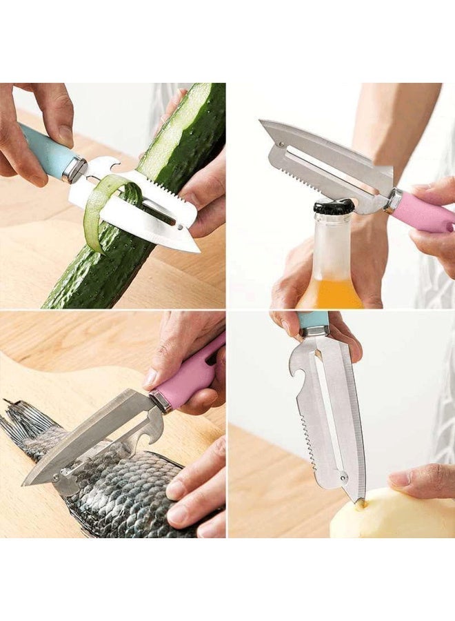 Hope Vegetable Peeler Knife, Brown Vegetable Opener for Peeling Potatoes, Slicing Fruits and Vegetables, Cleaning Fish and Removing Damaged or Unwanted Parts for Everyday Kitchen Preparation - Image 2