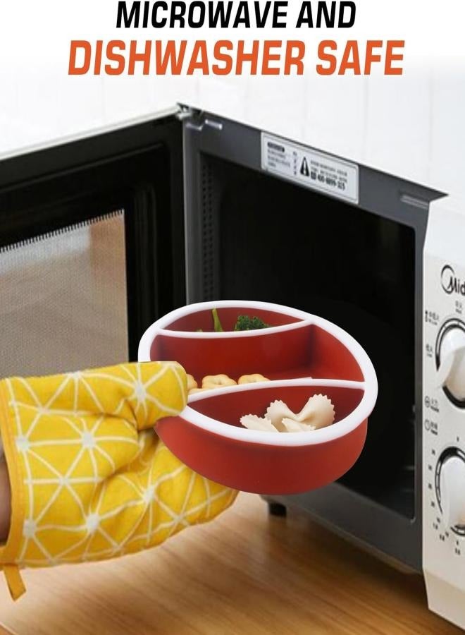 آي ميس يو طبق شفط للأطفال، طبق من السيليكون للأطفال الصغار، طبق فطام الطفل، طبق مقسم بالشفط القوي مع ملعقة شوكة (رجبي بني) - Image 5