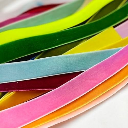 Chenkou Craft شينكو كرافت شريط مخمل 30 ياردة 3/4" إجمالي 30 لون متنوع بالجملة (متعدد الألوان، 3/4" (20 مم)) - Image 2