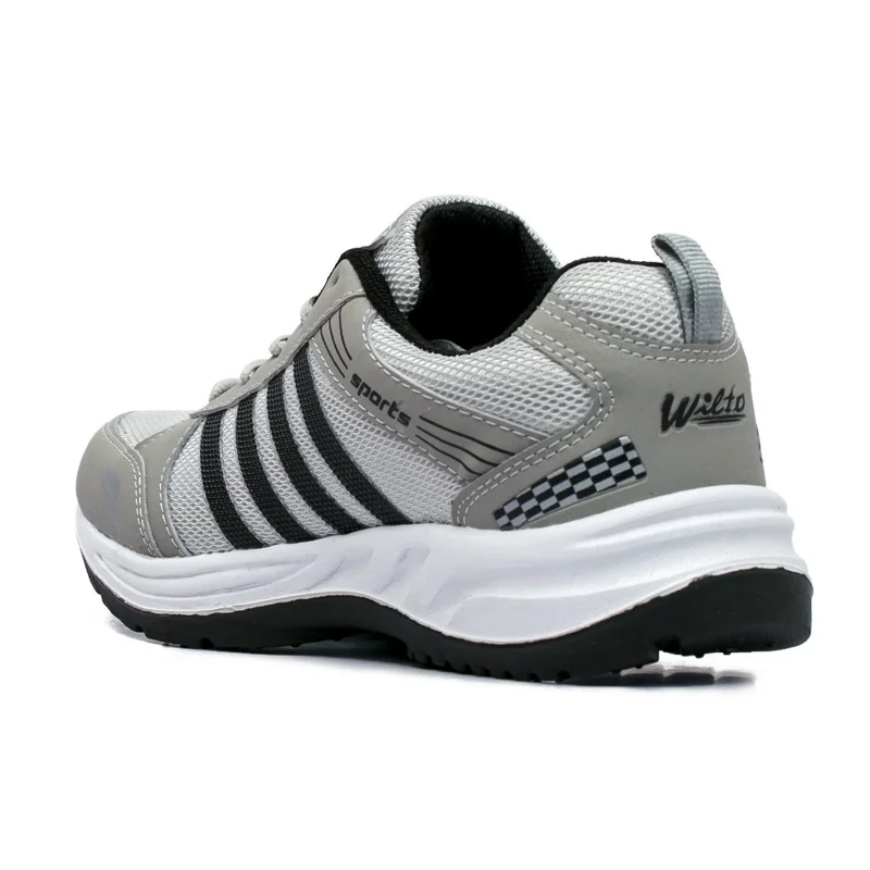Asian Men's Grey Black Sports Sneakers