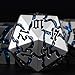 Maywin Cracked Rune Metal Dice Set for DND RPG Dark Fantasy Fractured Design Premium Heavy Metal Polyhedral Dice with Deep Engraved Numbers 7Piece Set Blue Arcane Vein - Image 4