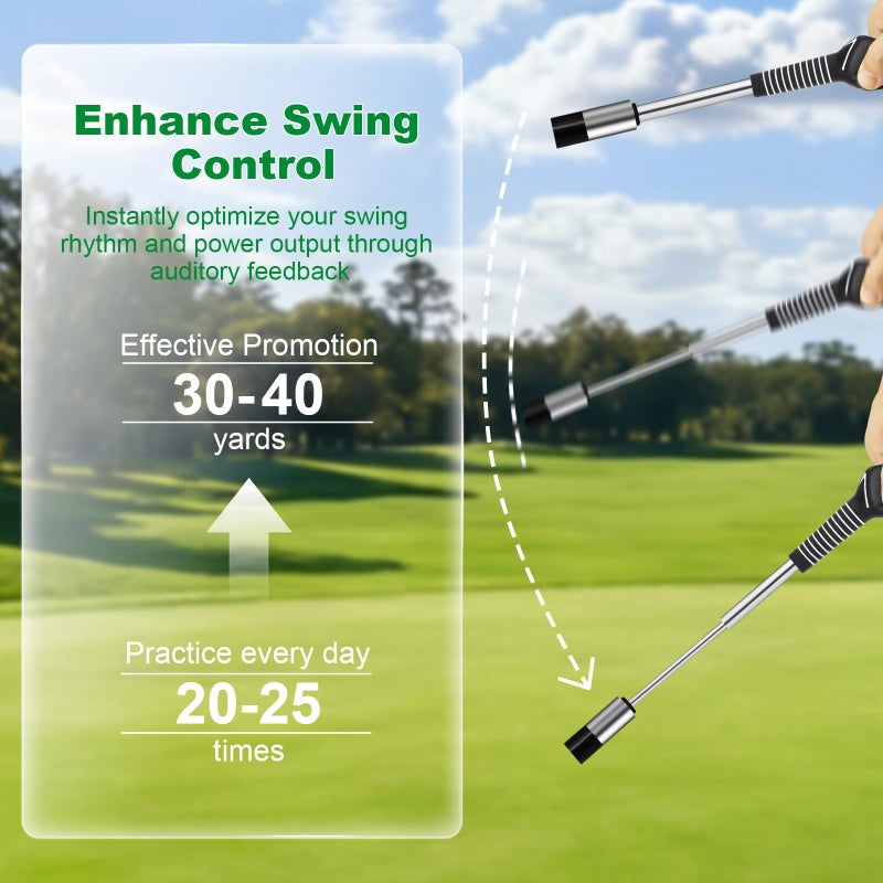 UYCCIMB Retractable Golf Swing Trainer, Portable Golf Grip Trainer Right Hand with Practice Golf Club Weights for Enhance Swing Technique, Beginners Tempo Trainer for Chipping Hitting - Image 5