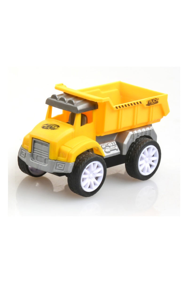 Kikibebe Friction Truck Set – 2 Random Style Pull-Back Engineering Vehicles With Inertial Drive – Interactive Educational Toy – Grey & Yellow - Image 4