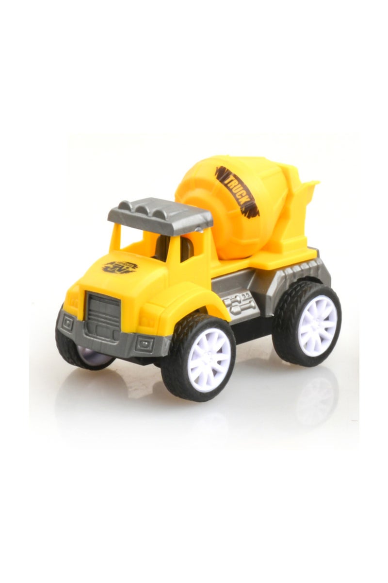 Kikibebe Friction Truck Set – 2 Random Style Pull-Back Engineering Vehicles With Inertial Drive – Interactive Educational Toy – Grey & Yellow - Image 3