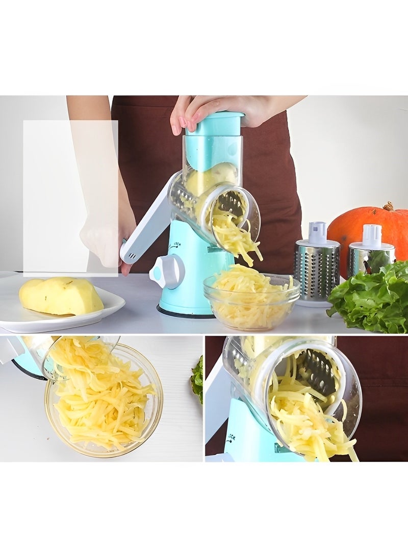 REOCLE Rotary Cheese Grater Kitchen Mandoline Vegetable Slicer Easy to Clean Rotary Grater Slicer for Fruit & Vegetables & Nuts - Image 3