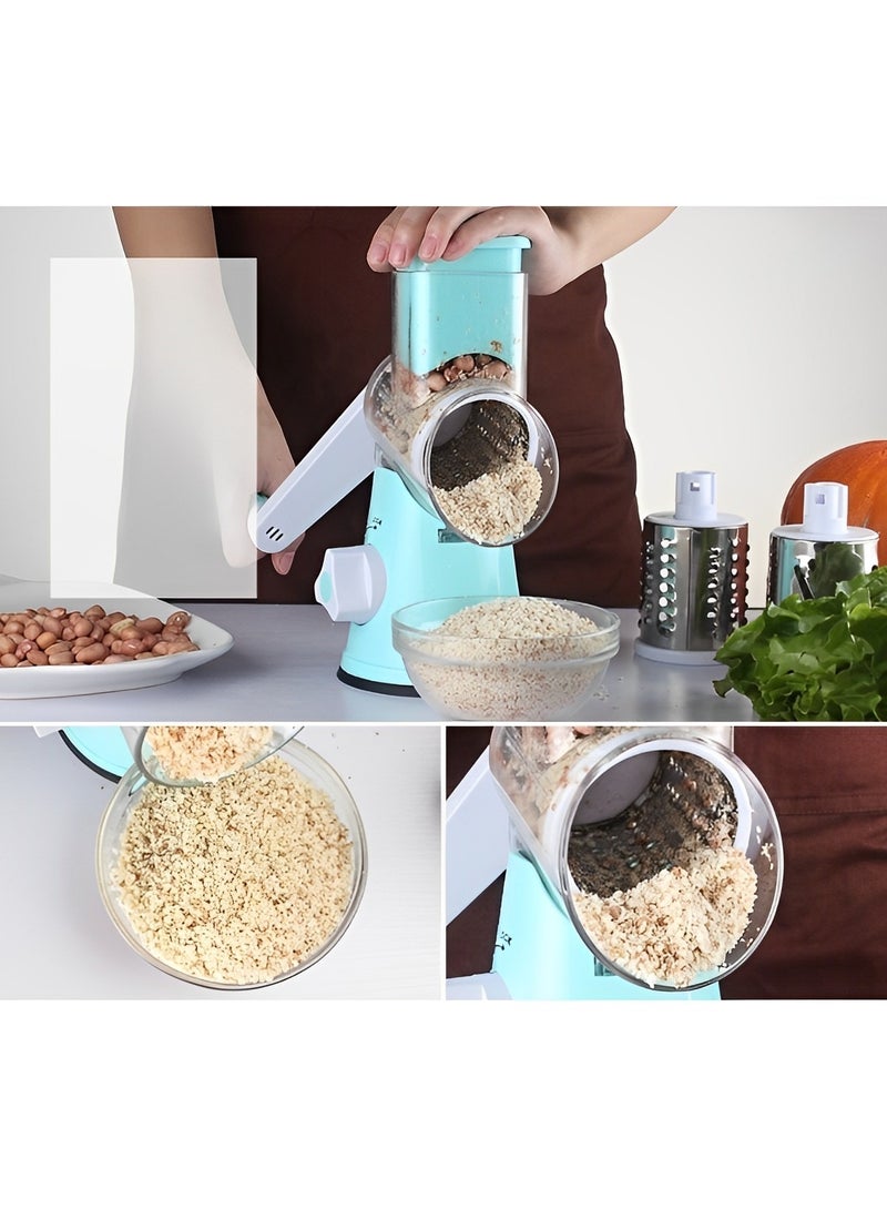 REOCLE Rotary Cheese Grater Kitchen Mandoline Vegetable Slicer Easy to Clean Rotary Grater Slicer for Fruit & Vegetables & Nuts - Image 4