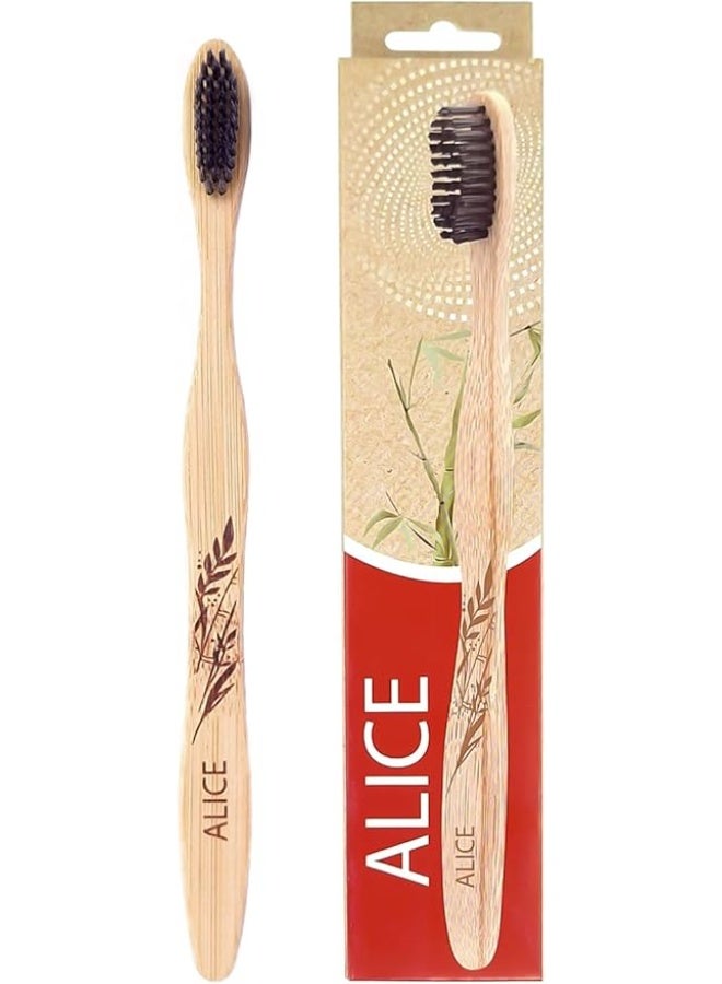 Alice Bamboo Toothbrush With Activated Charcoal - Image 1
