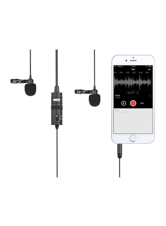 BOYA BY-M1DM Dual Omni-directional Lavalier Microphone – Professional Clip-on Lapel Mic for DSLR Cameras (Canon, Nikon, Sony), Smartphones (iPhone, Samsung, Huawei), Audio Recorders, PCs & Laptops – Ideal for Interviews, Vlogging & Content Creation - Image 3
