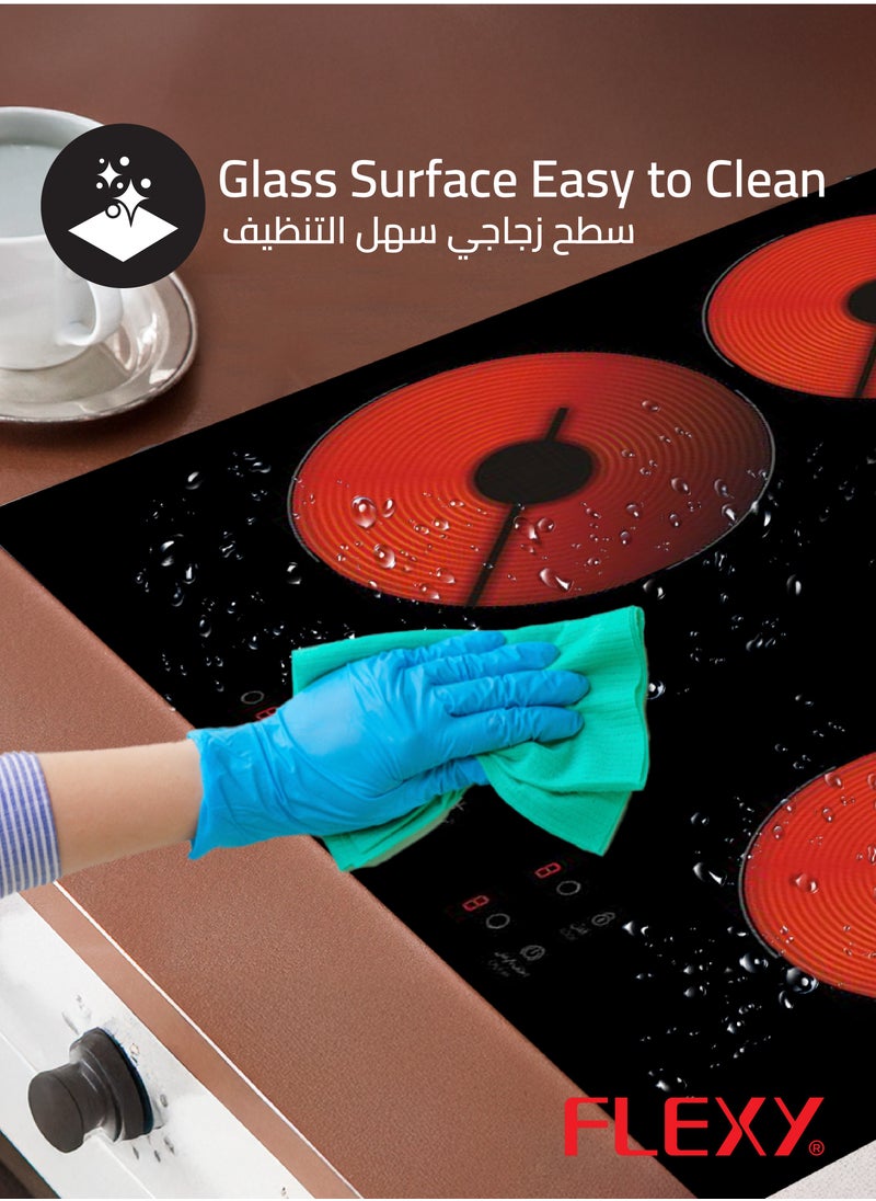 Flexy - FLEXY 5 Burners Infrared Ceramic Hob – 2000W Each, Overheating & Overflow Protection, Radiation-Free, Auto Shut-Off, Easy-Clean Glass, Universal Pot Compatibility, 2-Year Warranty. - Image 1