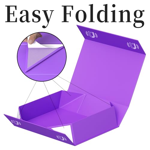 PSHVYM Gift Boxes with Lids, 11.5x7.8x3 In Purple Gift Box for Presents Magnetic Closure for T-Shirts, Gloves, Scarves, Books, Baby Clothes, Robes Clothing Gift Wrap, Contains Card, Ribbon - Image 3