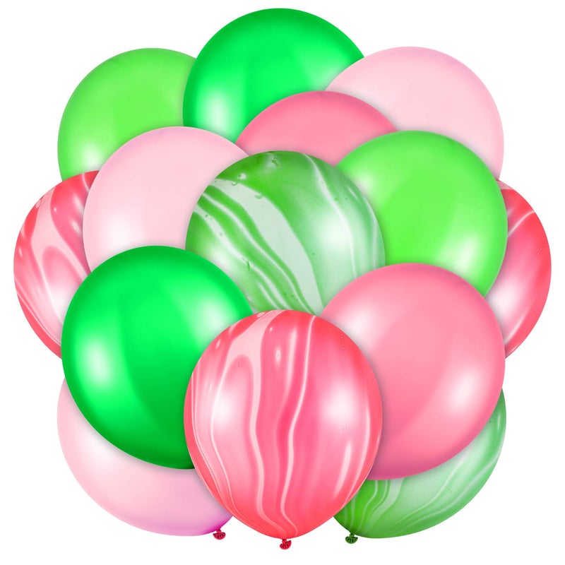 Hsei 60 Pieces 12 Inch Watermelon Balloons Latex Confetti Balloon Pink Red Green Balloons for Summer Fruit Baby Shower Wedding Birthday Party Supplies Movie Party Supplies - Image 3