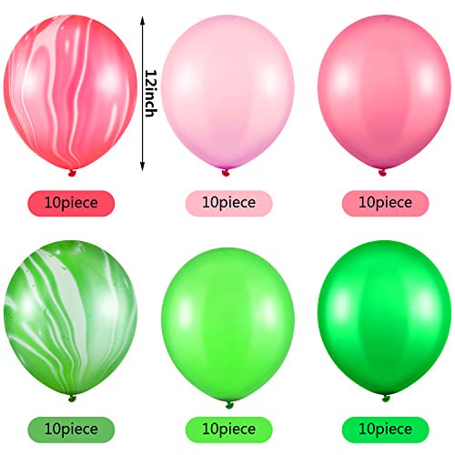 Hsei 60 Pieces 12 Inch Watermelon Balloons Latex Confetti Balloon Pink Red Green Balloons for Summer Fruit Baby Shower Wedding Birthday Party Supplies Movie Party Supplies - Image 5