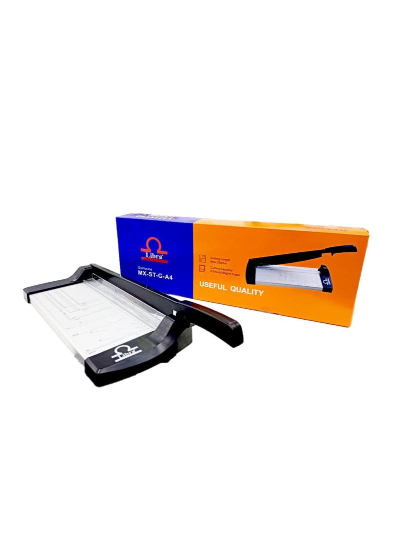 Libra Paper Cutter A4 Paper Trimmer Photo Guillotine Craft Machine, 10 Sheets Capacity White - Image 1