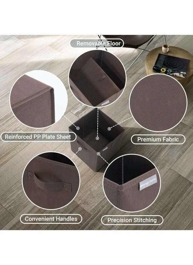 GGEROU 6Pcs Organizer Box Storage, Foldable Fabric Cloth Shelf Organizers Box With Handles, Bins Storage Organizer for Closet,Shelves,Office Dark Grey  - Image 3