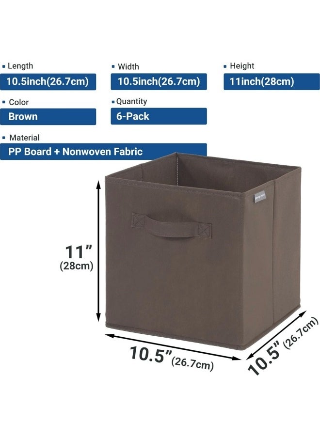 GGEROU 6Pcs Organizer Box Storage, Foldable Fabric Cloth Shelf Organizers Box With Handles, Bins Storage Organizer for Closet,Shelves,Office Dark Grey  - Image 5