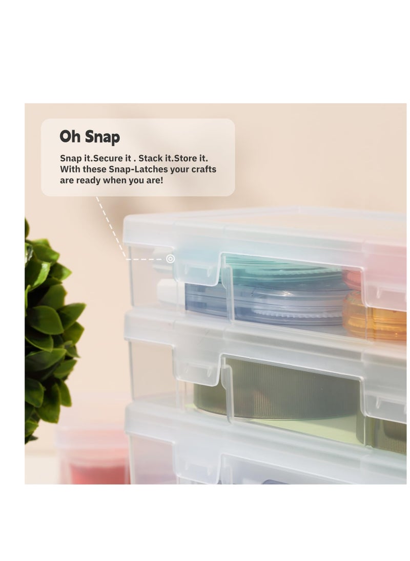 Novelinks novelinks Stackable Plastic Clear Storage Box Containers with Latching Lid - Art Craft Supply Organizer Storage Containers for Pencil Box, Lego, Crayon, Beads, Jewelry (12 Pack Small -Clear)  - Image 5