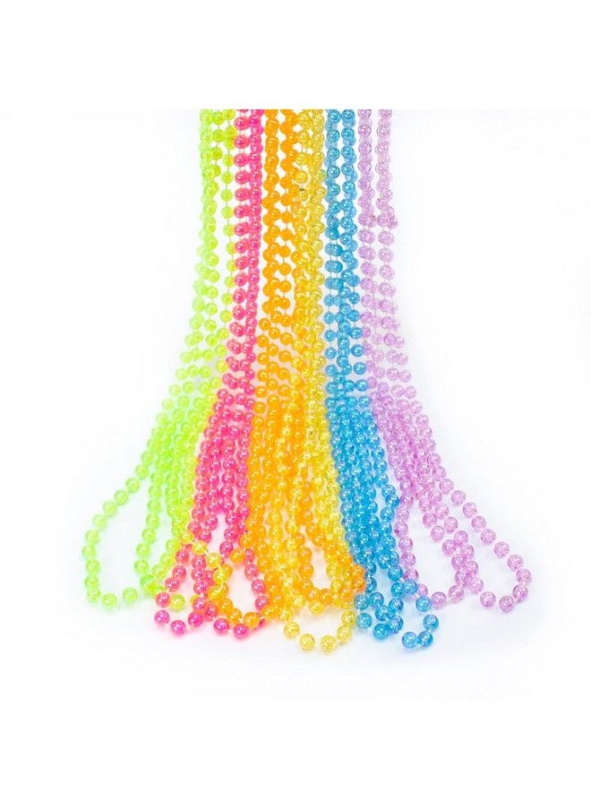 GiftExpress - 12 Pack Of 33 Mardi Gras Beads Necklace Multicolor Ab Beads Glitter Plastic Necklace Mardi Gras Throws St Patricks Day Beads Party Beads Costume Necklaces - Image 1