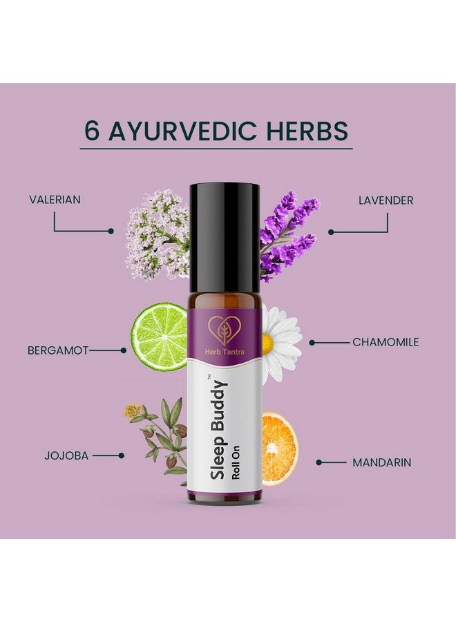 هيرب تانترا Sleep Buddy Insomnia Relief Roll On | يحتوي على البابونج وحشيشة الهر وزيت اللافندر العطري | تخفيف التوتر والاسترخاء | نقي وطبيعي بنسبة 100% | سهل الاستخدام | عبوة 9 مل من قطعة واحدة - Image 3