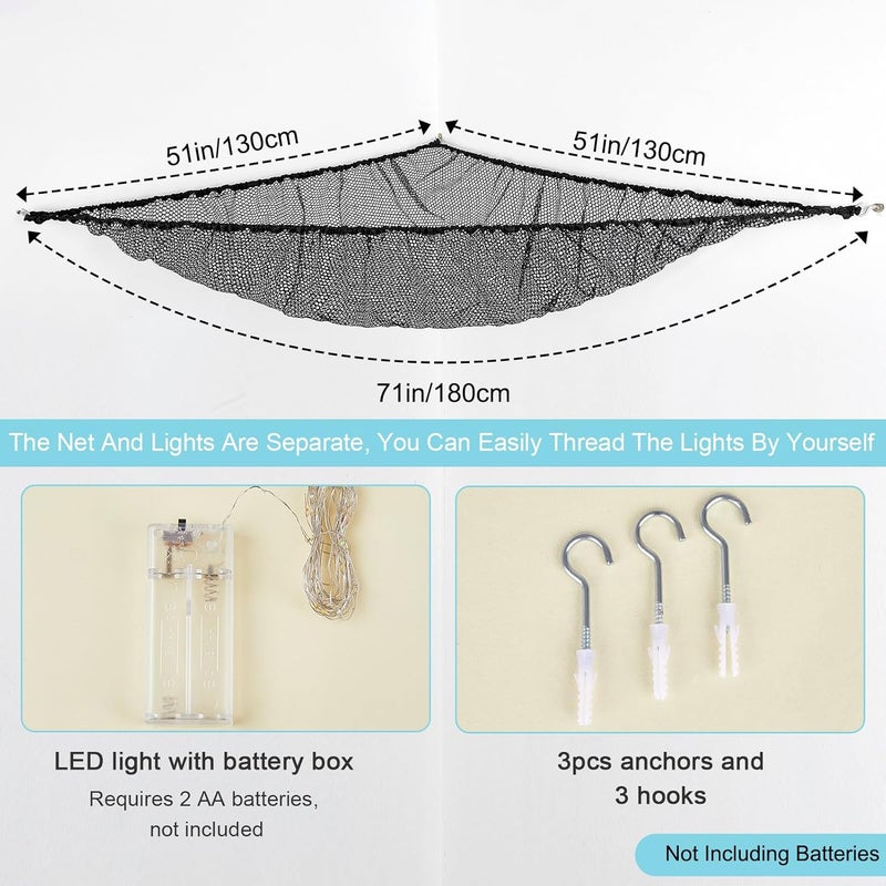 Unicorn Castle Stuffed Animals Net or Hammock Kids Toy Storage Organizer with LED Light Hanging Corner Stuffed Animals Holder Kids Girls Room Decor Pack of 1 - Image 3