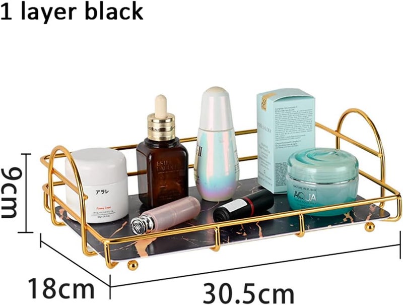 IBAMA Storage Basket Organizers Shelf Bathroom Storage Shampoo Soap Makeup Storage Rack Holder Bathroom Organizer (1 layer-black) - Image 2