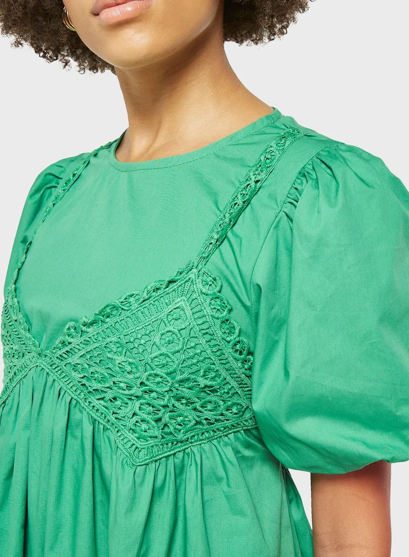 2Xtremz Ballon Sleeve Tiered Dress