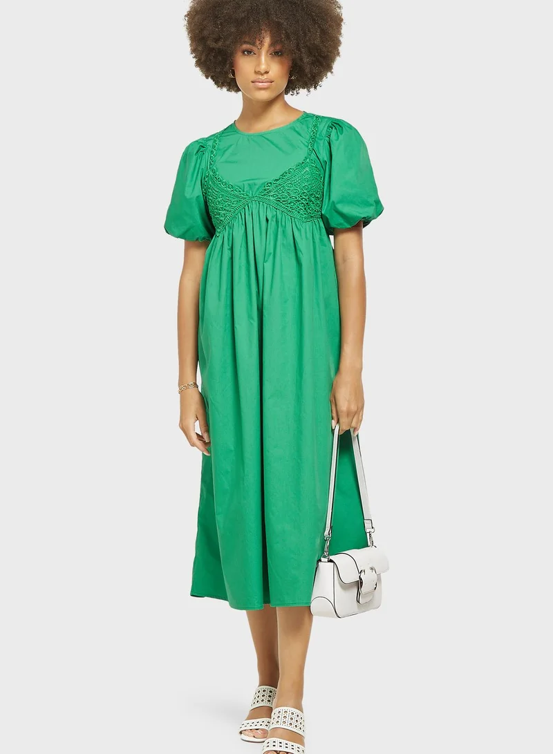 2Xtremz Ballon Sleeve Tiered Dress