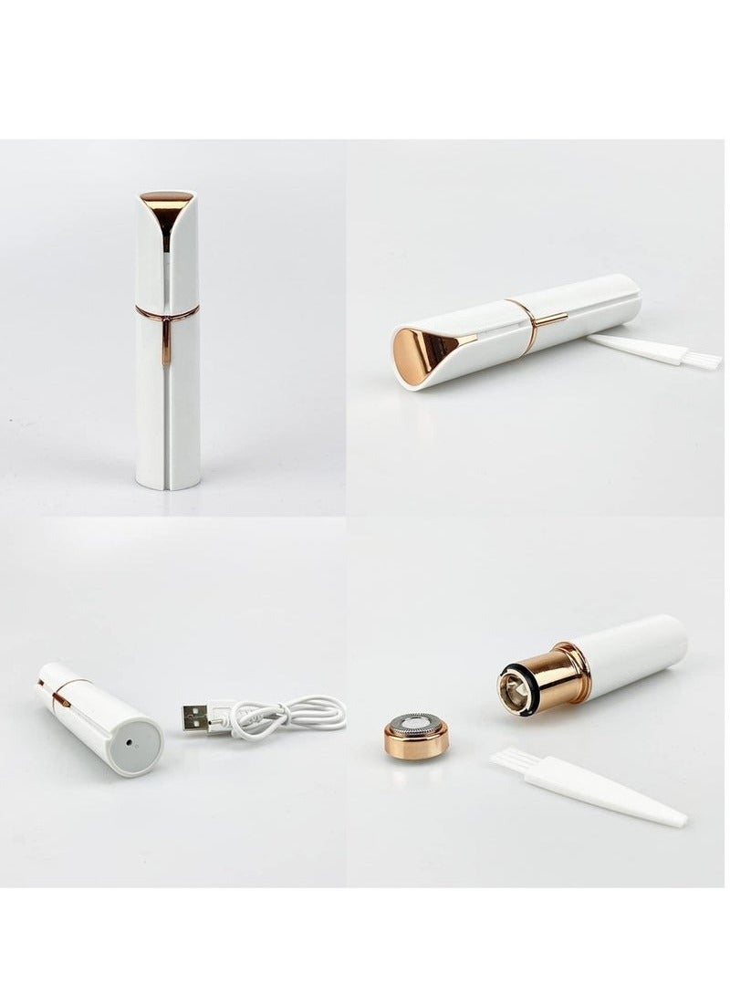 إلترازون جهاز إزالة شعر الوجه الكهربائي، جهاز تشذيب شعر الوجه المحمول للنساء، أفضل جهاز لإزالة شعر الوجه بدون ألم وبدون عيوب للنساء، منطقة البكيني، الشفة العليا، الذراع (أبيض) - Image 2