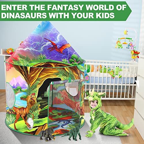 WillingHeart Dinosaur Kids Play Tent Boys Girls Indoor Outdoor Pop Up Tents Foldable Toddler Baby Playhouse Child Playroom Children's Pretend Party Toy Fort House Birthday Gift Camping Games Supplies - Image 2