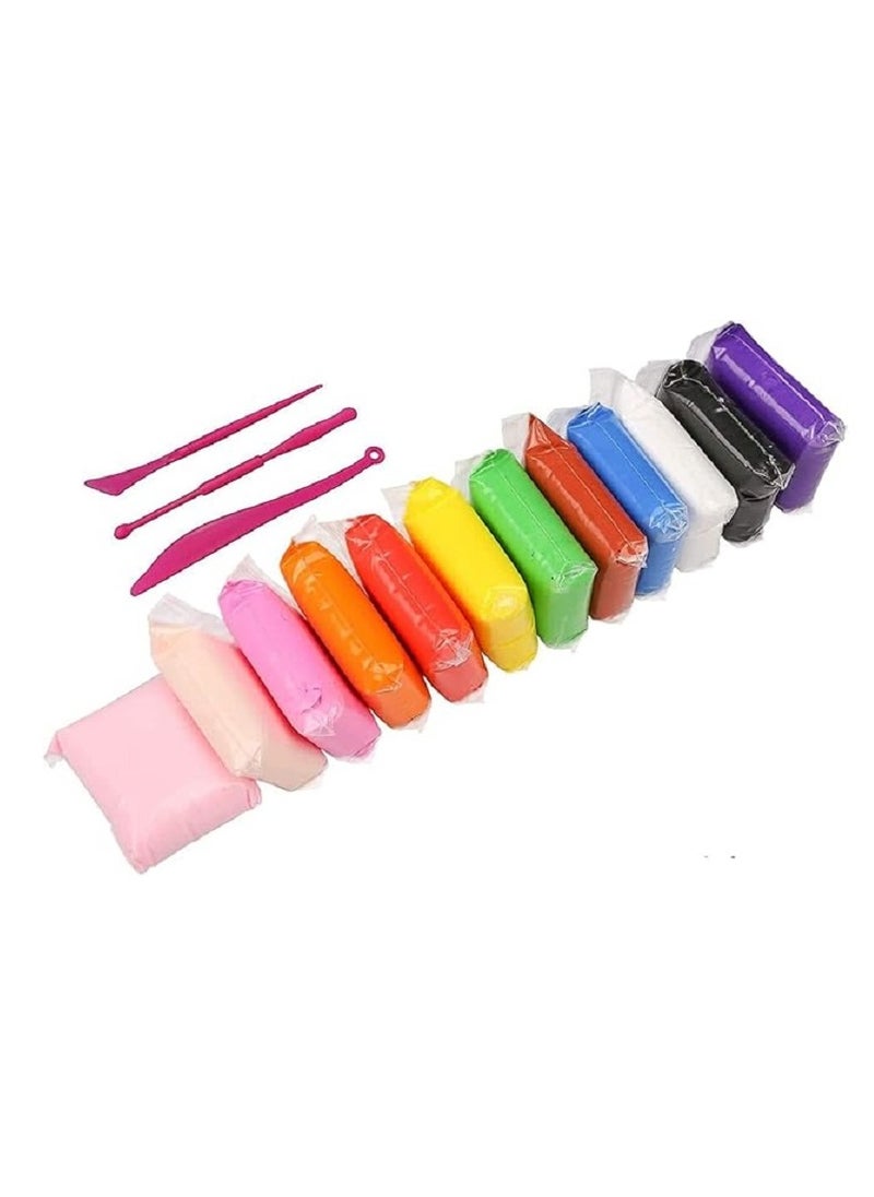 Soft, innovative, colorful and ultra-light clay toy set, fun clay toy set, educational toy for children for crafts and stress relief - (foam clay set of 12 different colors)  - Image 1