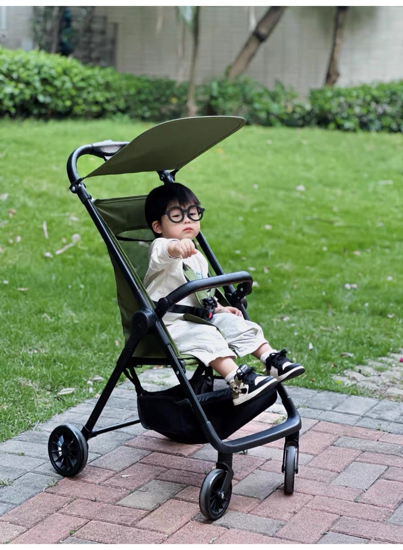 أنا أحب الأطفال عربة طفل ، عربة طفل ، عربة طفل طائرة المدمجة ، عربة طفل مع حزام الأمان ، 1-6-year-old الساحلية عربة طفل ، يد واحدة قابلة للطي(أخضر) - Image 4