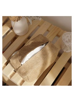 Excefore Linen Tissue Box Napkin Cover, Japanese Style Cotton And Linen Cloth Art Pumping Box Simple Homestay Concave Shape Storage Bag Creative Home Living Room Dining Table  - Image 4