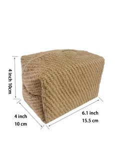 Excefore Linen Tissue Box Napkin Cover, Japanese Style Cotton And Linen Cloth Art Pumping Box Simple Homestay Concave Shape Storage Bag Creative Home Living Room Dining Table  - Image 2