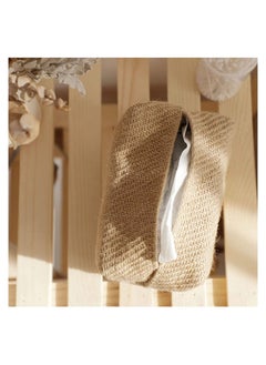 Excefore Linen Tissue Box Napkin Cover, Japanese Style Cotton And Linen Cloth Art Pumping Box Simple Homestay Concave Shape Storage Bag Creative Home Living Room Dining Table  - Image 3