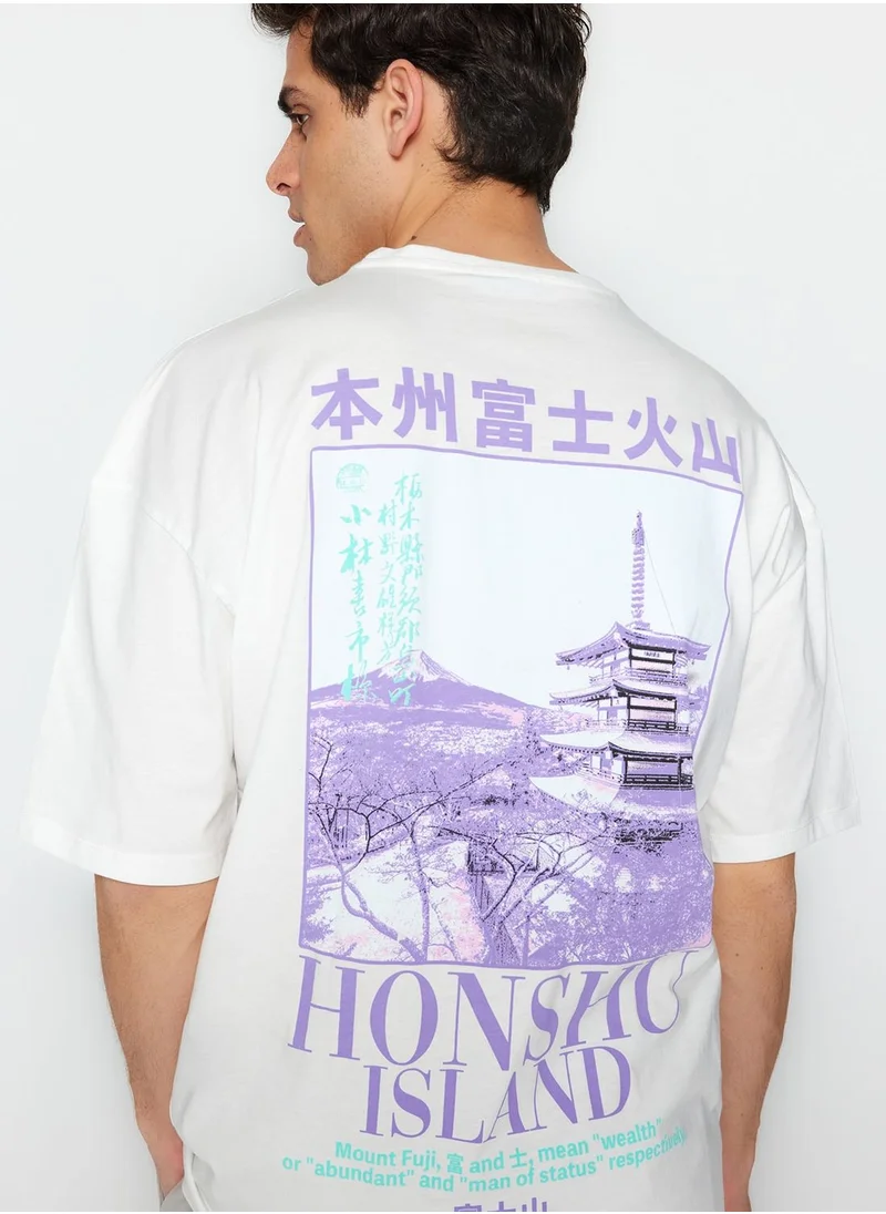 trendyol Graphic Print Crew Neck T-Shirt