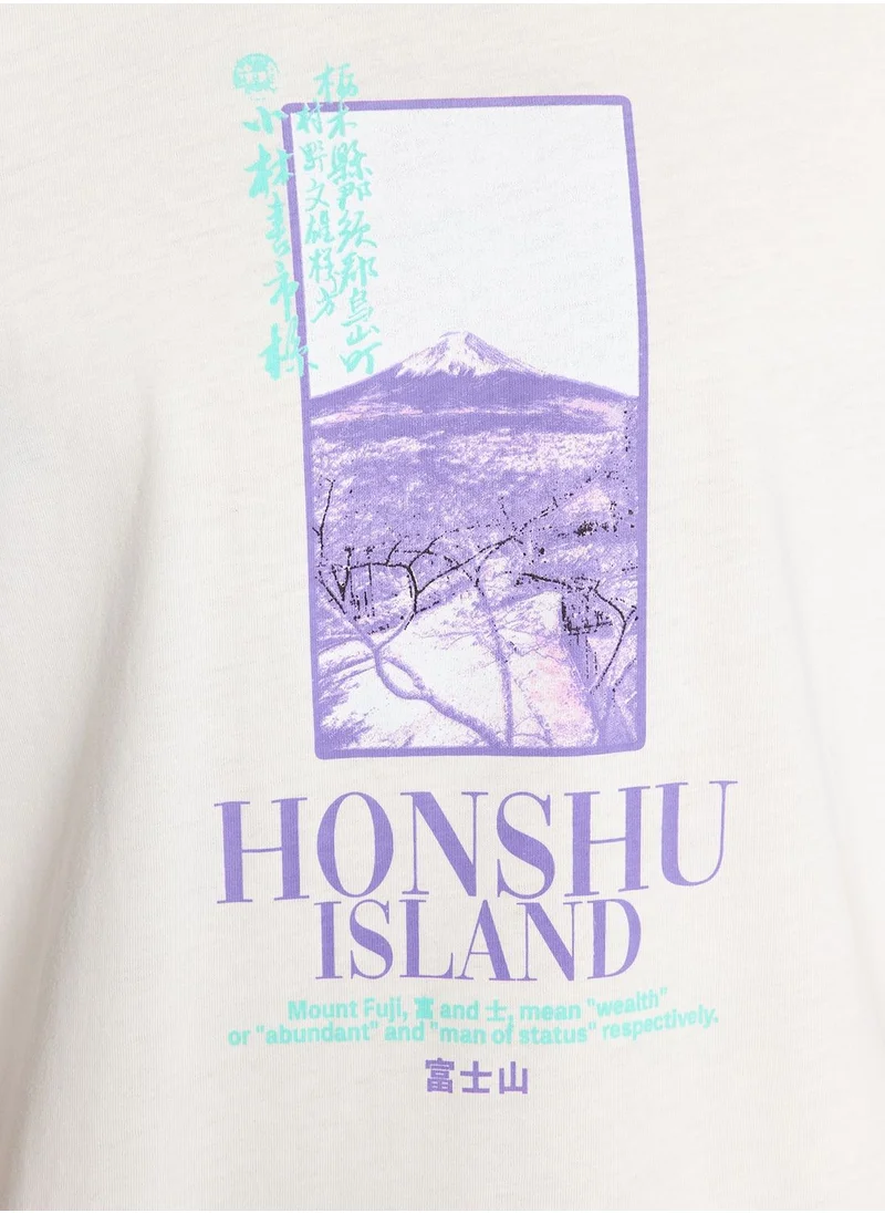 trendyol Graphic Print Crew Neck T-Shirt
